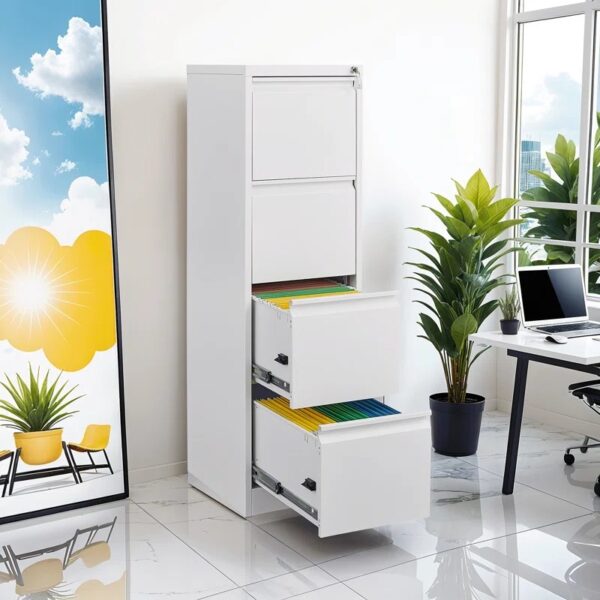 4-Drawer Home Office Storage Cabinet with ample storage space, sleek design, and durable construction for a clutter-free workspace.