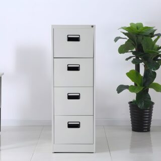 4-Drawer Simple Steel Office Cabinet with spacious drawers for secure storage and a sleek, modern design.