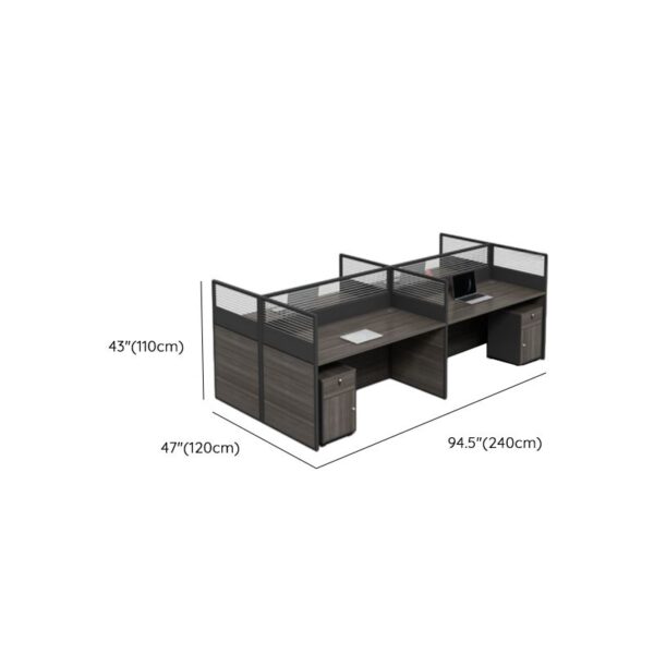 4-Seater Modular Open View Workstation with ergonomic seating and spacious wooden desks in a modern office setup.