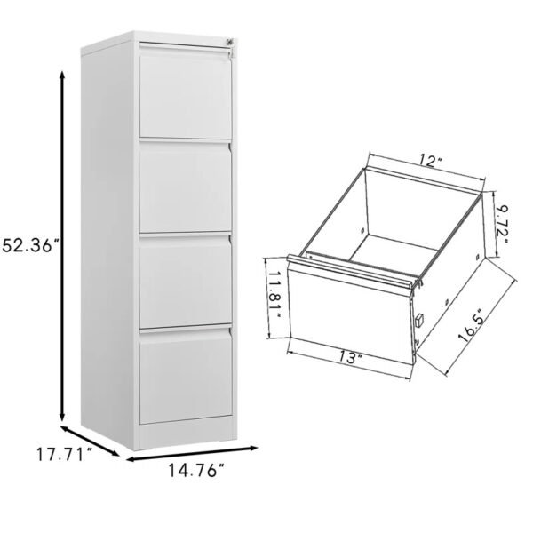 4-Drawer Home Office Storage Cabinet with ample storage space, sleek design, and durable construction for a clutter-free workspace.