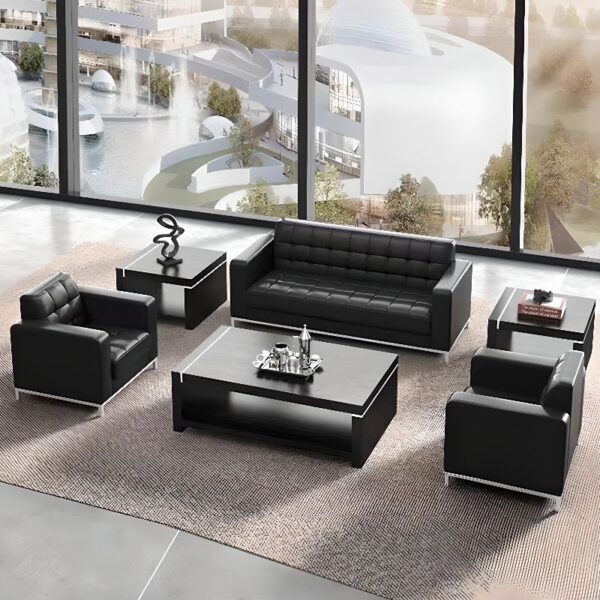 5-Seater Leather Loveseat Sofa Set with modern design and premium vinyl leather upholstery.