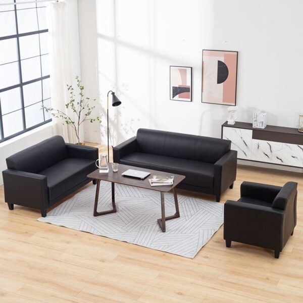 5-Seater Executive Leather Office Sofa with high-quality leather upholstery, plush cushioning, and a modern design.