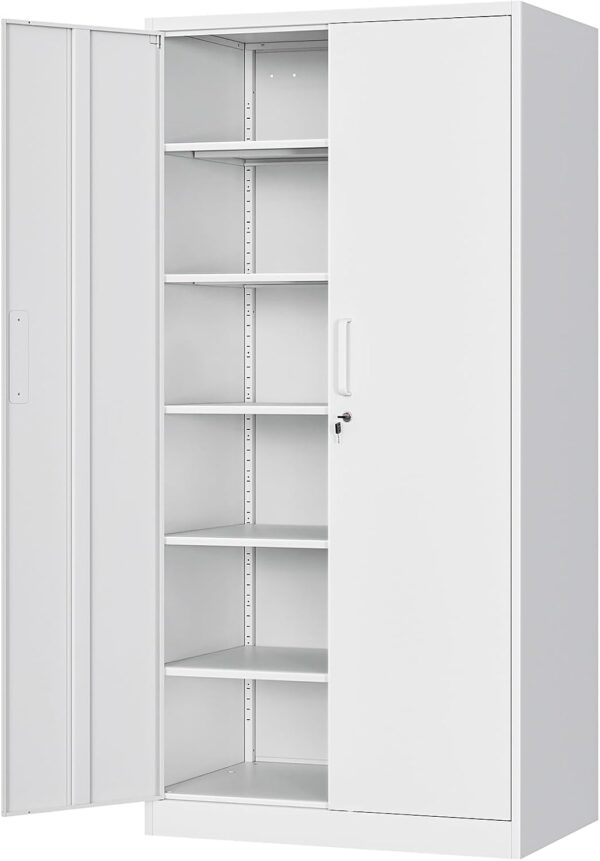 2-Door Home Office Lockable Storage Cabinet with secure storage space for documents and tools.