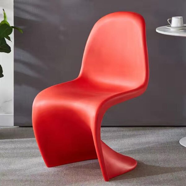 Mid-Century Modern Panton Plastic Chair with a smooth, curvaceous design in modern home or office décor.