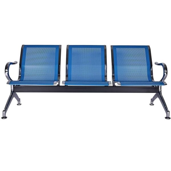 3-Link Reception Steel Waiting Bench with ergonomic seating and sturdy steel frame for professional spaces.