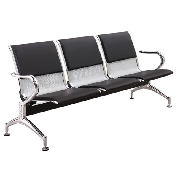 Reception Airport Steel Commercial Bench with sturdy steel frame and sleek design.