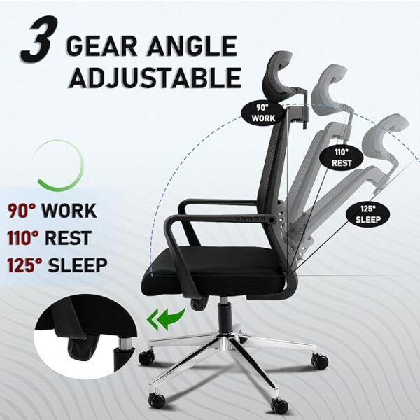 Ergonomic Swivel Breathable Mesh Office Chair with adjustable height, lumbar support, and breathable mesh back for comfort and support.