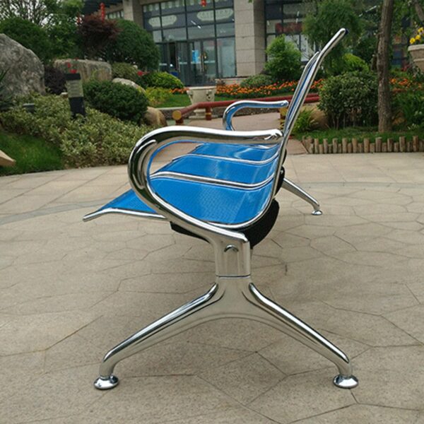 3-Seater Steel Hospital Waiting Bench with ergonomic seating and durable steel frame for hospital lobbies.