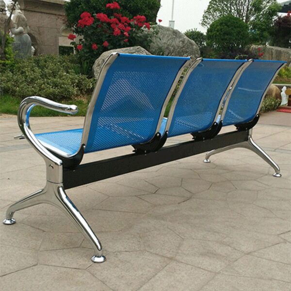 3-Seater Steel Hospital Waiting Bench with ergonomic seating and durable steel frame for hospital lobbies.