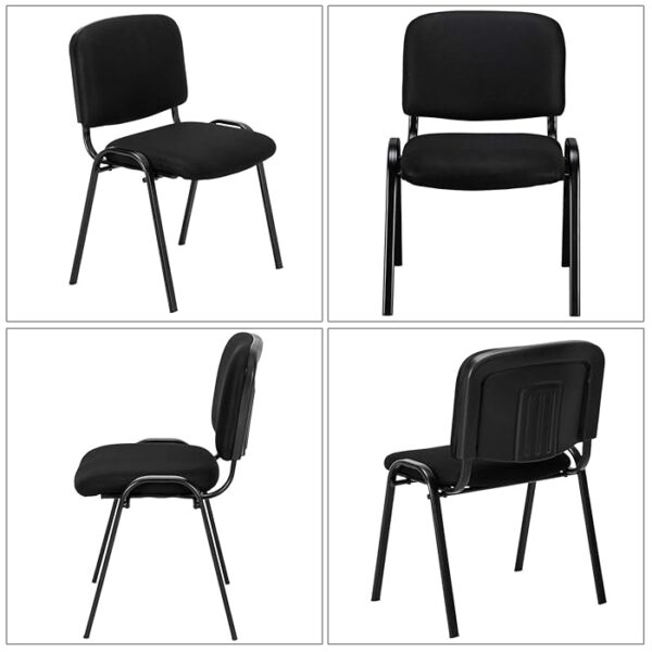 Black Mesh Stackable Armless Chair with breathable mesh back and sleek design, ideal for offices, meeting rooms, and event spaces.