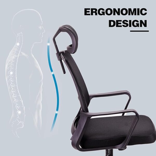 Ergonomic swivel mesh office chair with adjustable height, tilt, and armrests for optimal comfort and support.