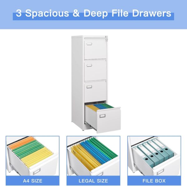 4-Drawer Locker Office Storage Cabinet with lockable drawers and durable metal construction.