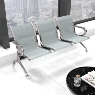 3-Link Reception Waiting Room Bench with ergonomic backrests, designed for comfort and functionality in high-traffic spaces.