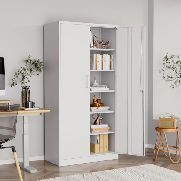 2-Door Home Office Lockable Storage Cabinet with secure storage space for documents and tools.