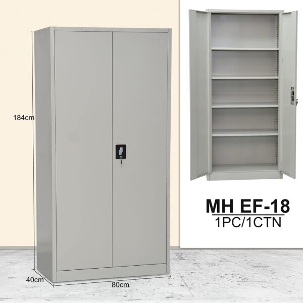 2-Door Steel Filing Office Cabinet with multiple shelves for secure storage and organization.