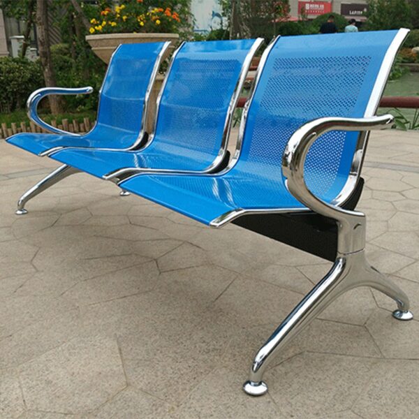 3-Seater Steel Hospital Waiting Bench with ergonomic seating and durable steel frame for hospital lobbies.