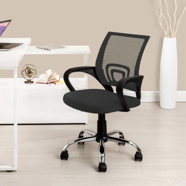 Mid Back Ergonomic Mesh Seat Chair with breathable mesh back and adjustable height.