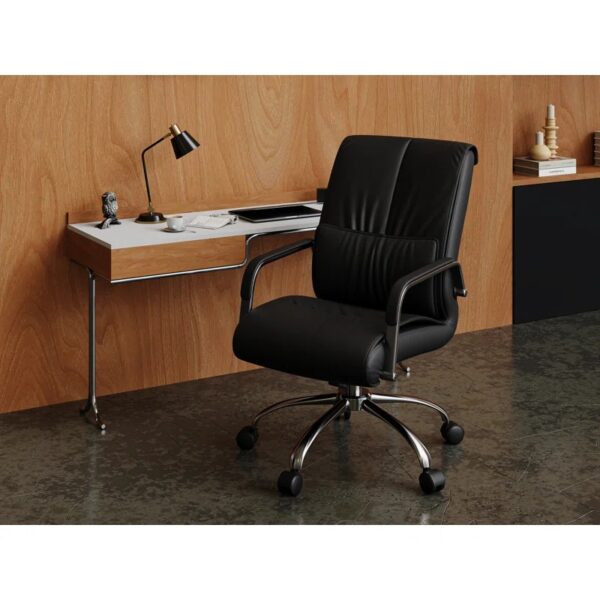 Premium leather executive office chair with ergonomic design and adjustable features.