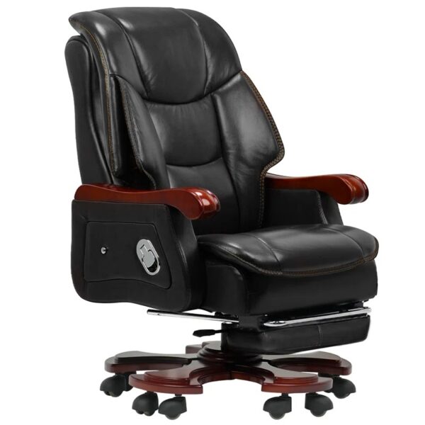 Genuine High Back Leather Executive Chair with adjustable features, high backrest, and premium leather upholstery for comfort and style.