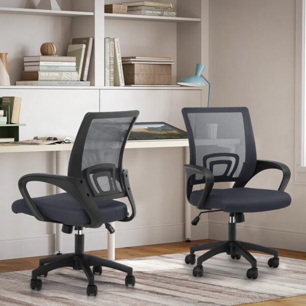 Ergonomic Mid-Back Swivel Clerical Seat with lumbar support and adjustable height for optimal comfort in office settings.