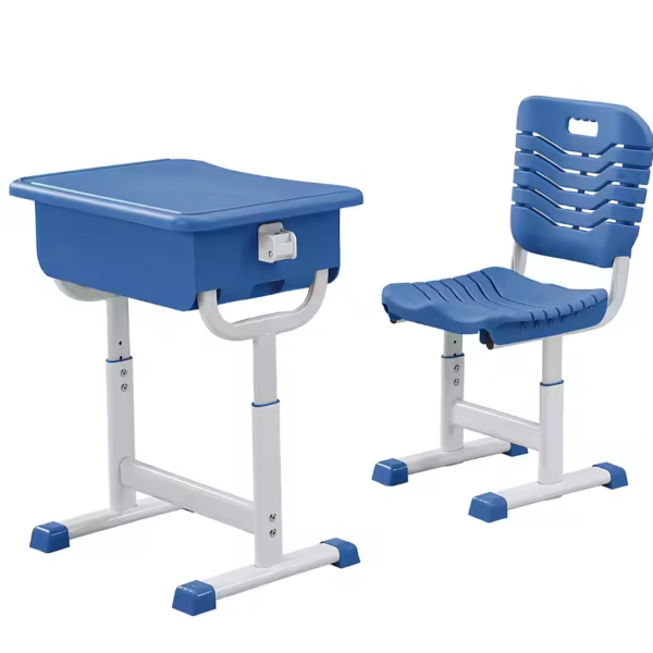 Adjustable Plastic School Kid's Furniture with customizable height, vibrant colors, and durable plastic construction for ergonomic comfort and easy maintenance.