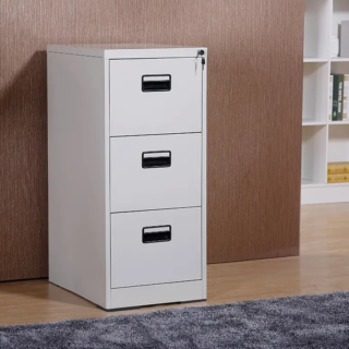 3-Drawer Office Vertical File Cabinet with interlock mechanism, secure storage, and smooth drawers for document organization.