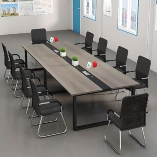 Modern 10-Seater Boardroom Office Table with sleek design and ample surface area for meetings and conferences.