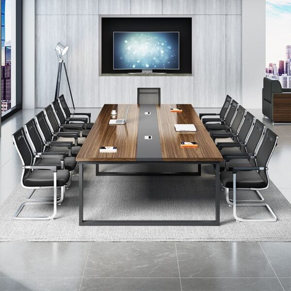 10-Seater Conference Office Table with a sleek, modern design, providing ample seating and space for meetings, presentations, and collaboration.