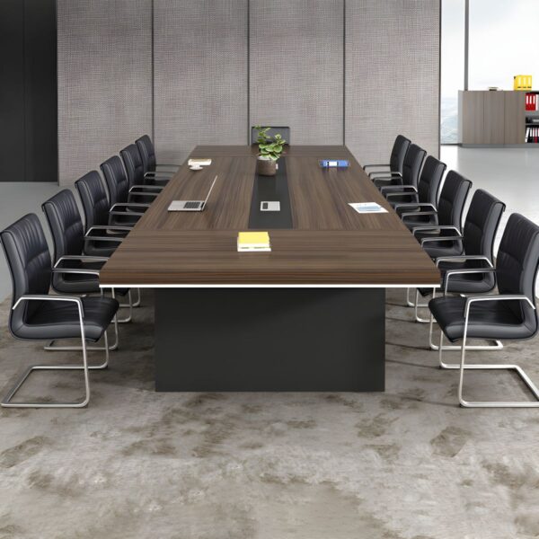 14-Seater Wooden Office Conference Table with ergonomic design and sleek wood finish.