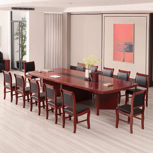 3000mm Reclaimed Wood Boardroom Table with caramel finish, perfect for large meetings and executive offices.