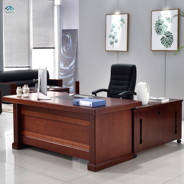 140cm L-Shaped Chairman’s Executive Desk with modern design, offering ample workspace and storage solutions.