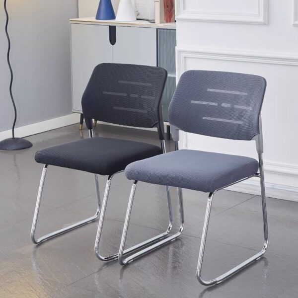 Mid Back Mesh Conference Chair with breathable back, padded seat, and adjustable height for comfort and support.