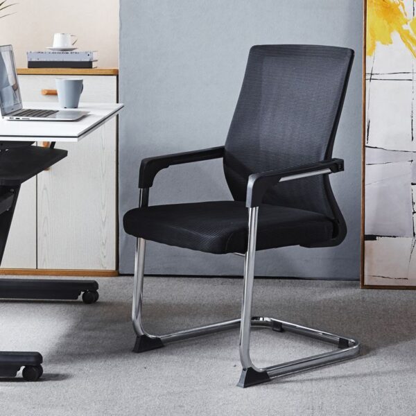 Mesh Office Conference Table Chair with ergonomic design, breathable mesh backrest, and smooth-rolling casters for comfortable and functional seating.