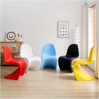 Mid-Century Modern Panton Plastic Chair with a smooth, curvaceous design in modern home or office décor.