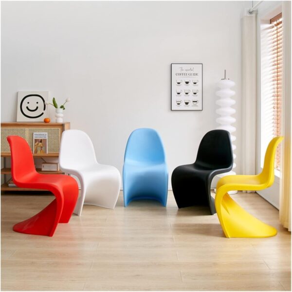 Mid-Century Modern Panton Plastic Chair with a smooth, curvaceous design in modern home or office décor.