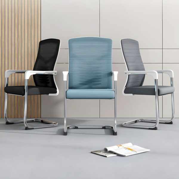 Ergonomic Mesh Upholstered Office Chair with breathable back and cushioned seat for maximum comfort.