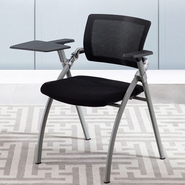 Folding Ergonomic Conference Office Chair with cushioned seat and backrest, designed for comfort and easy storage.