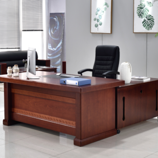 140cm L-Shaped Chairman’s Executive Desk with modern design, offering ample workspace and storage solutions.