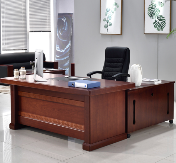 140cm L-Shaped Chairman’s Executive Desk with modern design, offering ample workspace and storage solutions.