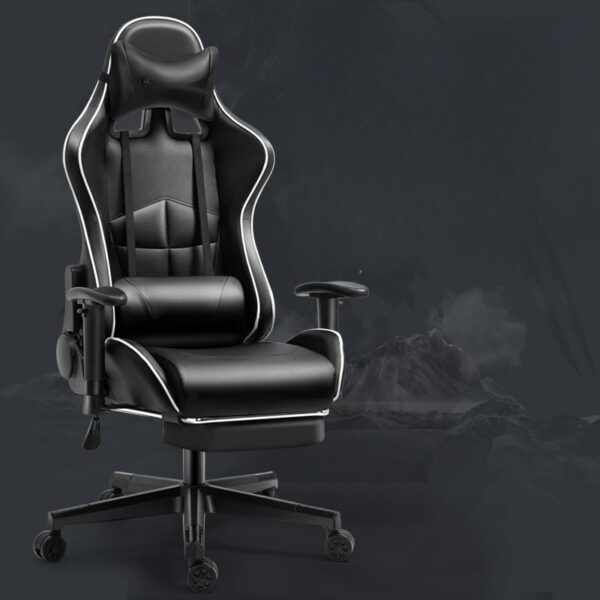 Ergonomic Reclining Leather Gamer Seat with adjustable armrests and reclining function for ultimate comfort during gaming sessions.