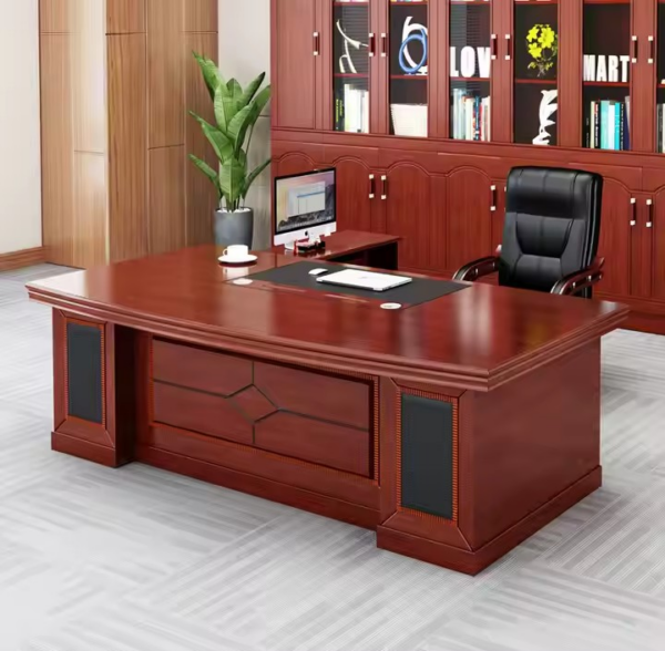 160cm CEO Executive Office Mahogany Desk with polished finish, spacious surface, and organized storage drawers for a professional workspace.