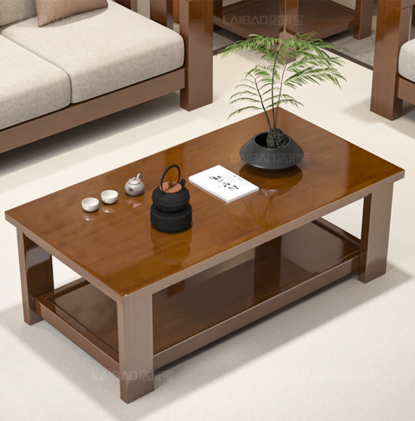 120cm Solid Mahogany Coffee Table with rich wood finish and sleek design.