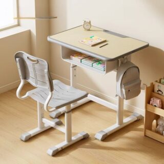 Adaptable Height Kids Computer Desk with adjustable height for ergonomic comfort, offering a spacious and durable workspace for children.