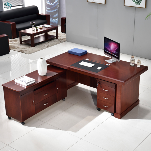 140cm L-Shaped Chairman’s Executive Desk with modern design, offering ample workspace and storage solutions.