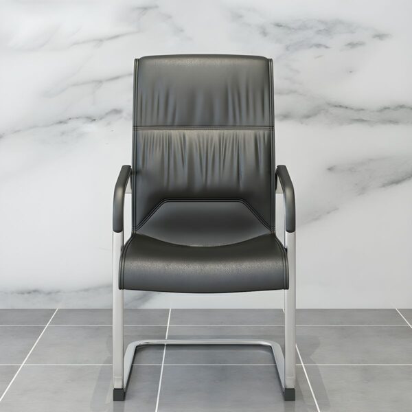 Leather Ergonomic High Back Guest Chair with plush upholstery and ergonomic design.