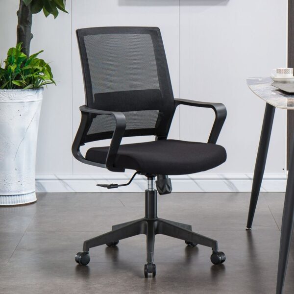 Adjustable Mesh Study Desk Chair with breathable backrest, ergonomic design, and customizable height and tilt settings.