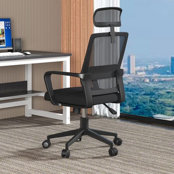 Ergonomic Swivel Mesh Home Office Seat with adjustable height and lumbar support, designed for comfort and productivity.