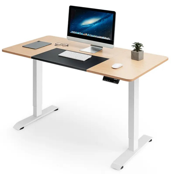 140cm Height Adjustable Standing Desk with a spacious surface and modern, minimalist design.