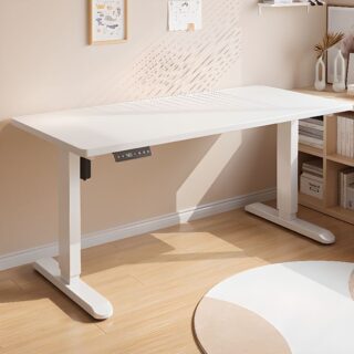 120cm Height Adjustment Study Desk with manual lift system and spacious surface for ergonomic work or study.