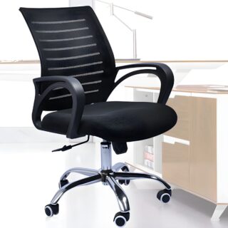 Office Strong Mesh Conference Chair with ergonomic design, breathable mesh backrest, and adjustable height in a modern office setting.